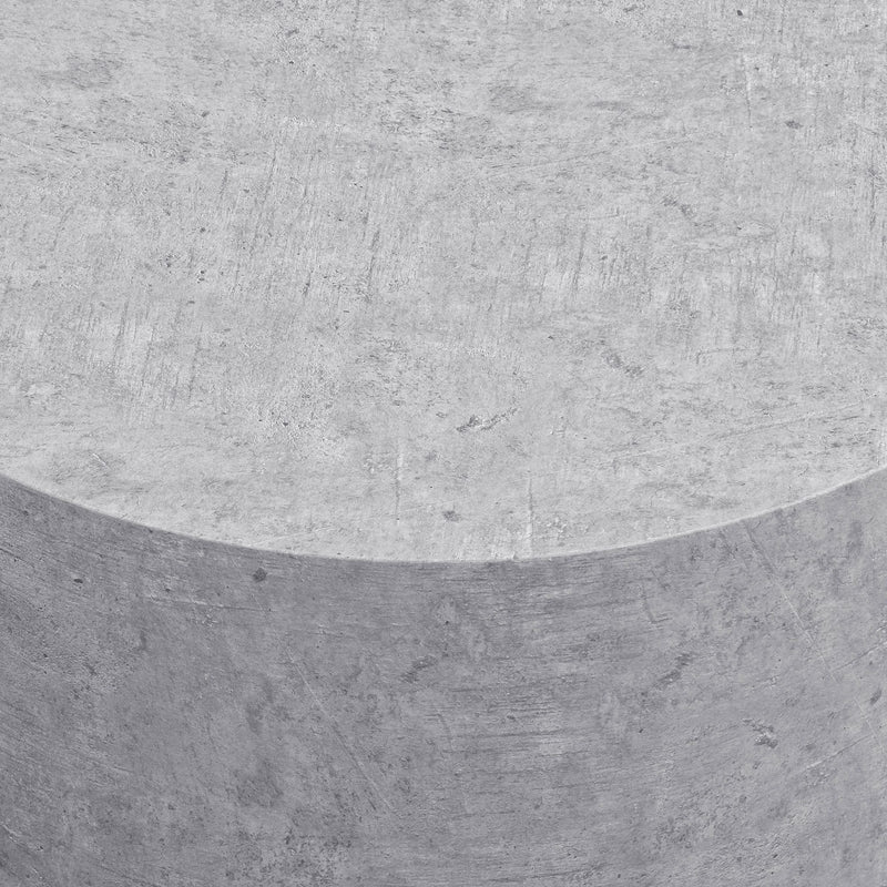 Couchtisch MONOBLOC 60x60x30cm Beton-Optik Grau Rund Modern