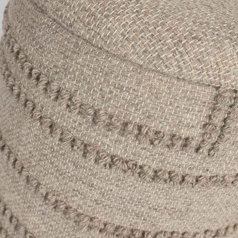 Sitzhocker rund Wolle Braun Ø40x45cm mit Stauraum Boho Design