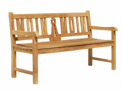 Gartenbank Teak 3-Sitzer MOIN MOIN mit Leuchtturm | Outdoor