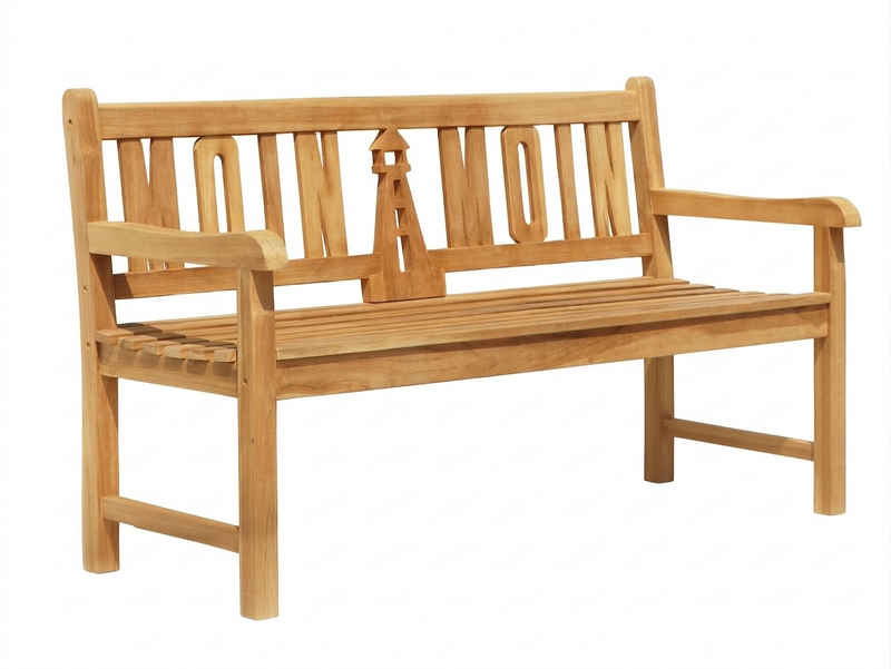 Gartenbank Teak 3-Sitzer MOIN MOIN mit Leuchtturm | Outdoor