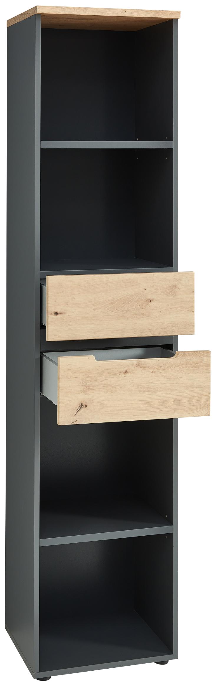 Komplettbüro MEMPHIS XI 8-teilig Front Artisan Eiche Korpus Graphit