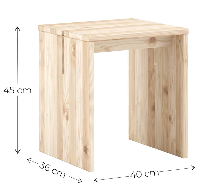 Hocker JOIN-IN Stool Raw Kiefer massiv unbehandelt von Karup