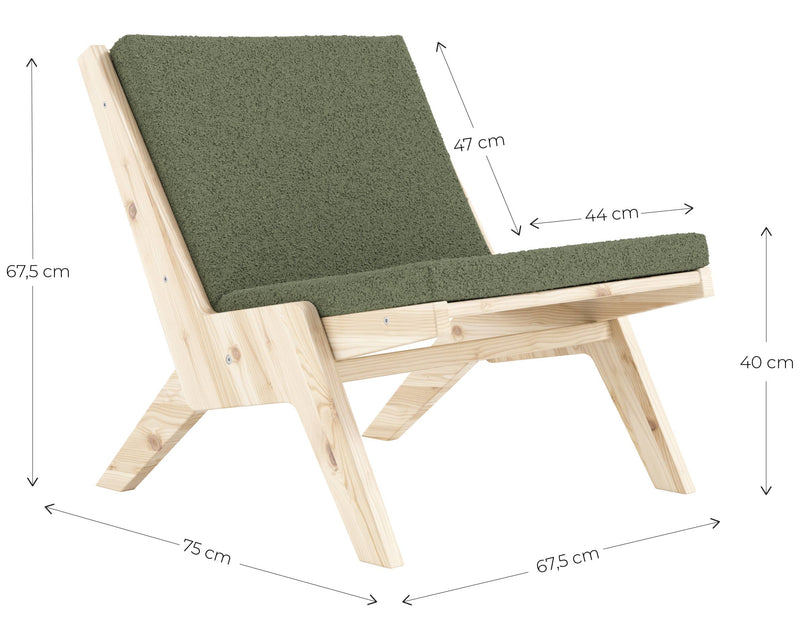 Design Sessel SWAY Lounge Chair klappbar Kiefer unbehandelt von Karup