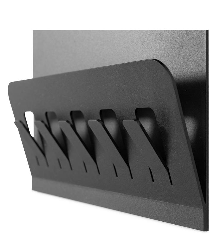 Wandgarderobe KEEPER Schwarz Garderobe 5 Haken und Klappe, von Spinder