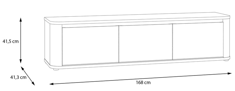 Lowboard TV-Board BREATHTAKER mit 3 Türen in drei Farben, von Forte