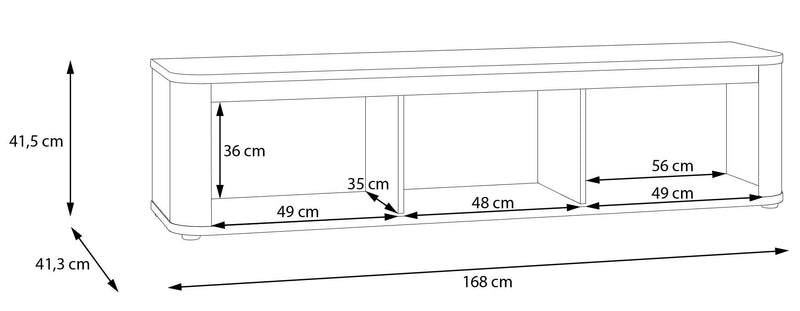 Lowboard TV-Board BREATHTAKER mit 3 Türen in drei Farben, von Forte