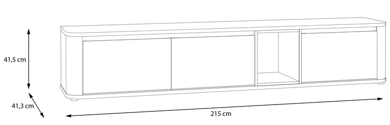 TV-Board Lowboard BREATHTAKER 215 mit 3 Klappen in drei Farben, Forte