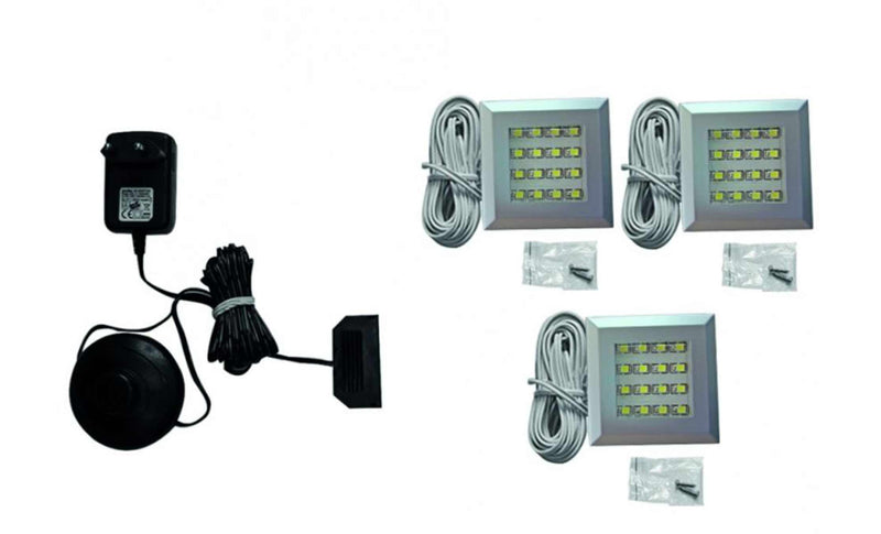 LED Beleuchtung Farbton neutralweiß, 54x54 mm 3er-Set