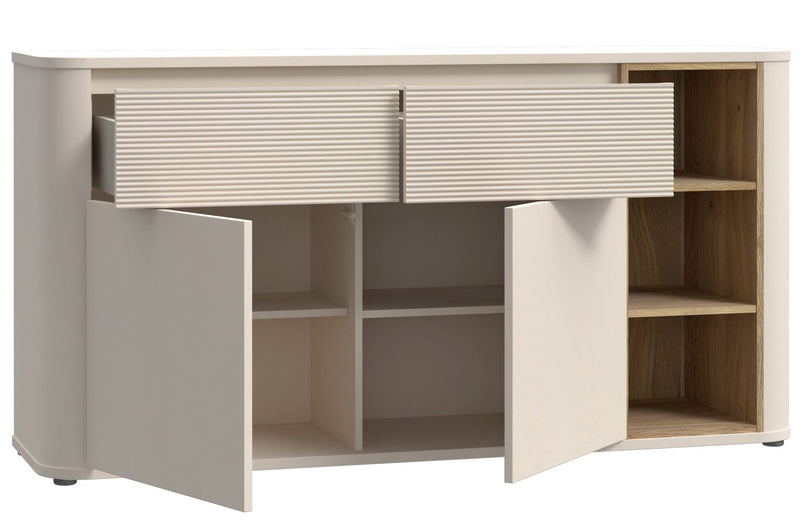 Sideboard BREATHTAKER 2 Türen 2 Schubladen in drei Farben, von Forte