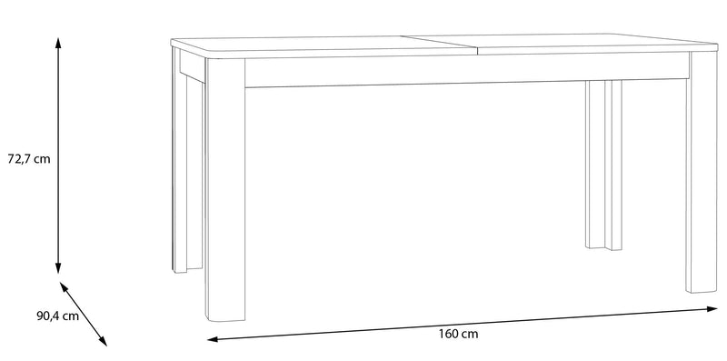 Esstisch Ausziehtisch BREATHTAKER 160 - 206 x 90, von Forte