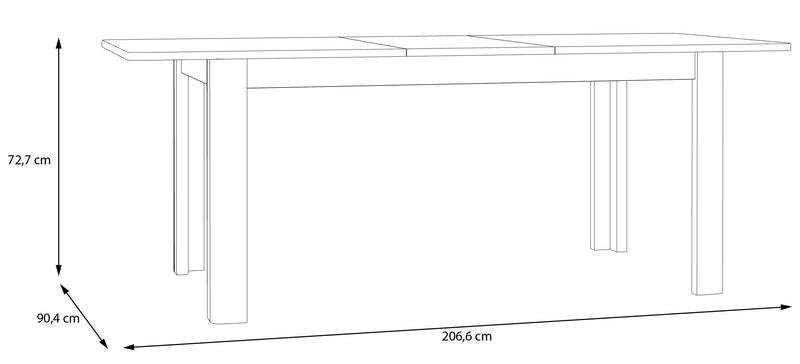 Esstisch Ausziehtisch BREATHTAKER 160 - 206 x 90, von Forte