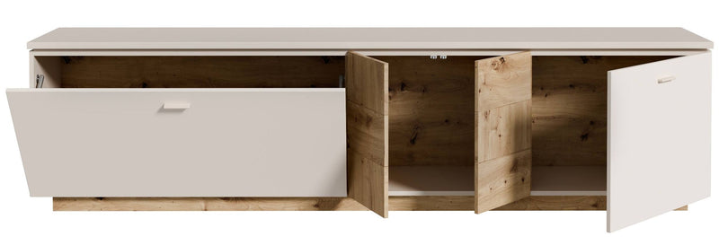 TV-Board LOUOTO Lowboard 3 Türen 1 Klappe Dekor Sand / Artisan Eiche