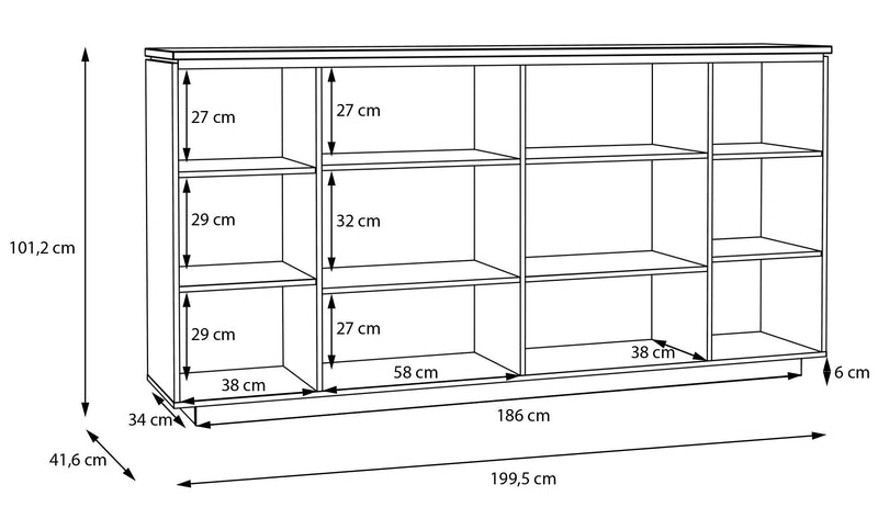 Sideboard Kommode LOUOTO 4 Türen Dekor Sand / Artisan Eiche von Forte