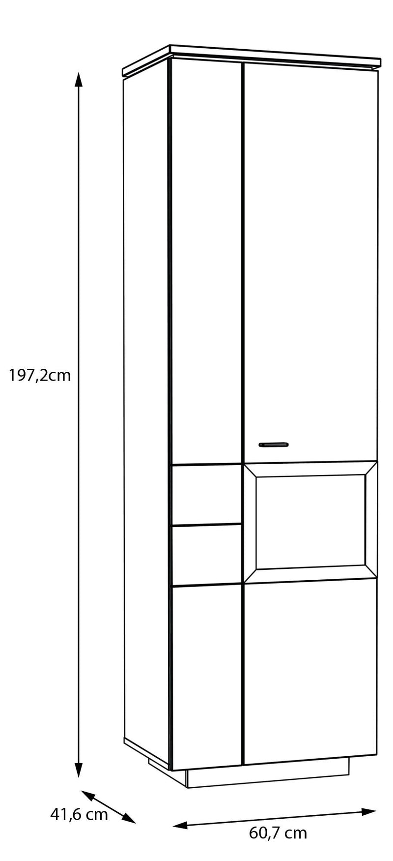 Vitrine Schrank LOUOTO 2 Türen Dekor Sand / Artisan Eiche von Forte
