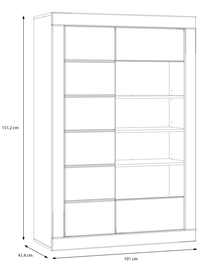 Highboard Vitrine LEFKADAS Weiß seidenmatt 2 Türen, von Forte