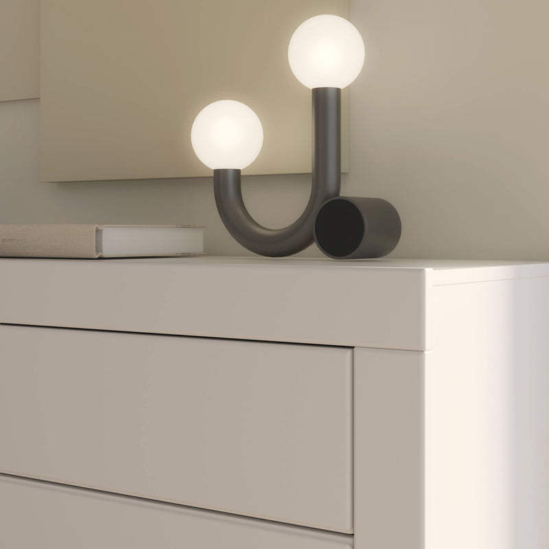 Highboard Vitrine LEFKADAS Weiß seidenmatt 2 Türen, von Forte