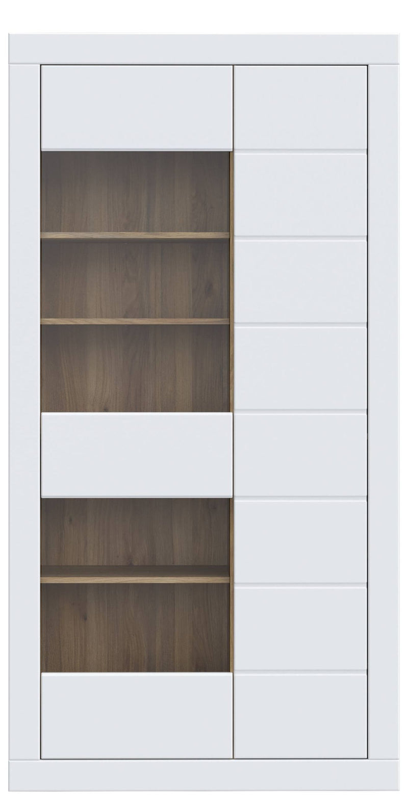 Vitrinenschrank Vitrine LEFKADAS Weiß seidenmatt 2 Türen, von Forte