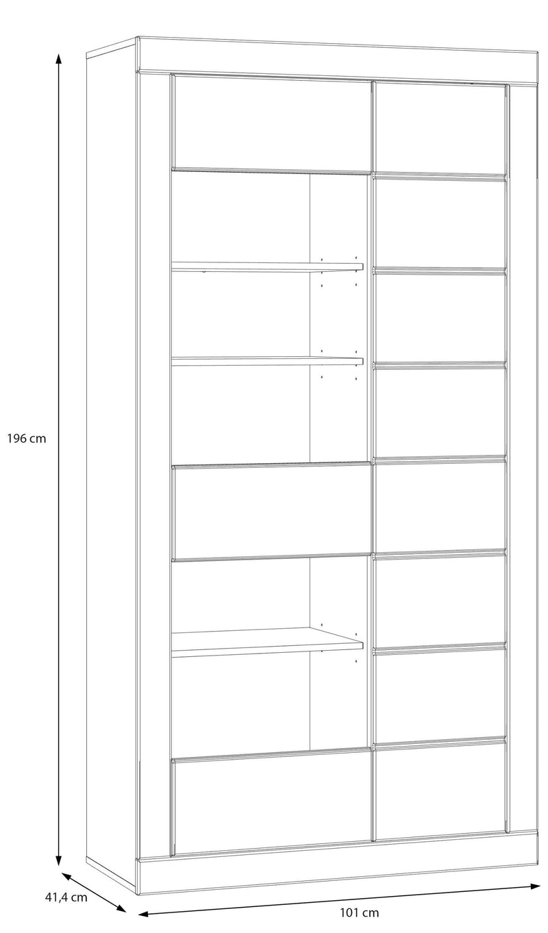 Vitrinenschrank Vitrine LEFKADAS Weiß seidenmatt 2 Türen, von Forte