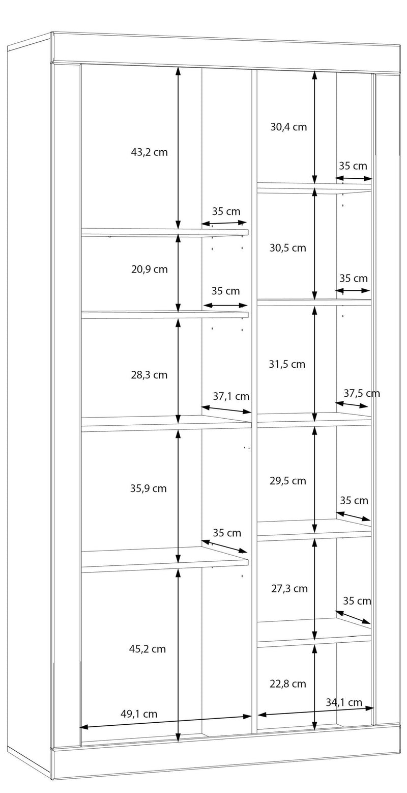 Vitrinenschrank Vitrine LEFKADAS Weiß seidenmatt 2 Türen, von Forte