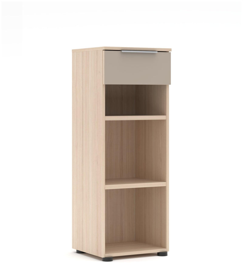 Büroregal SANTORIN 40 cm Riva Eiche & Glas Cashmere 110 cm Hoch