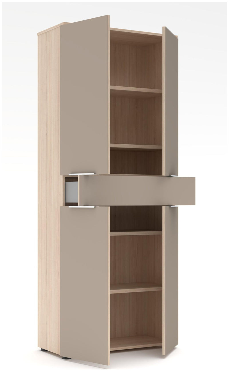 Komplettbüro SANTORIN I Riva Eiche & Glas Cashmere 10-teilig