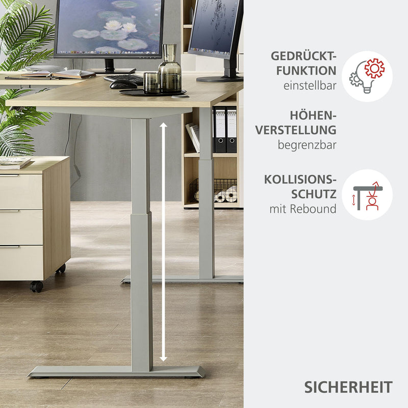 Komplettbüro SANTORIN I Riva Eiche & Glas Cashmere 10-teilig