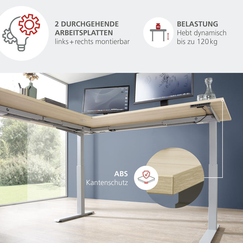 Komplettbüro SANTORIN I Riva Eiche & Glas Cashmere 10-teilig