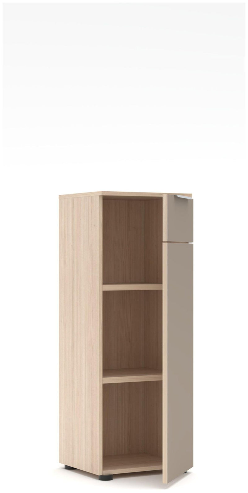 Komplettbüro SANTORIN II Riva Eiche & Glas Cashmere 9-teilig