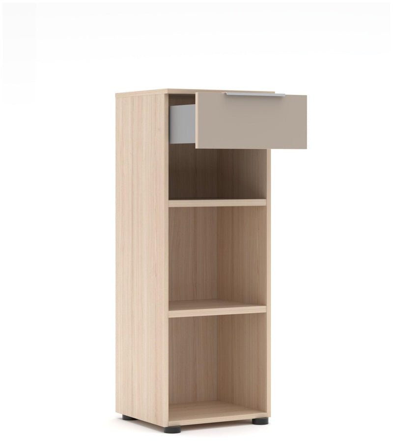 Komplettbüro SANTORIN II Riva Eiche & Glas Cashmere 9-teilig