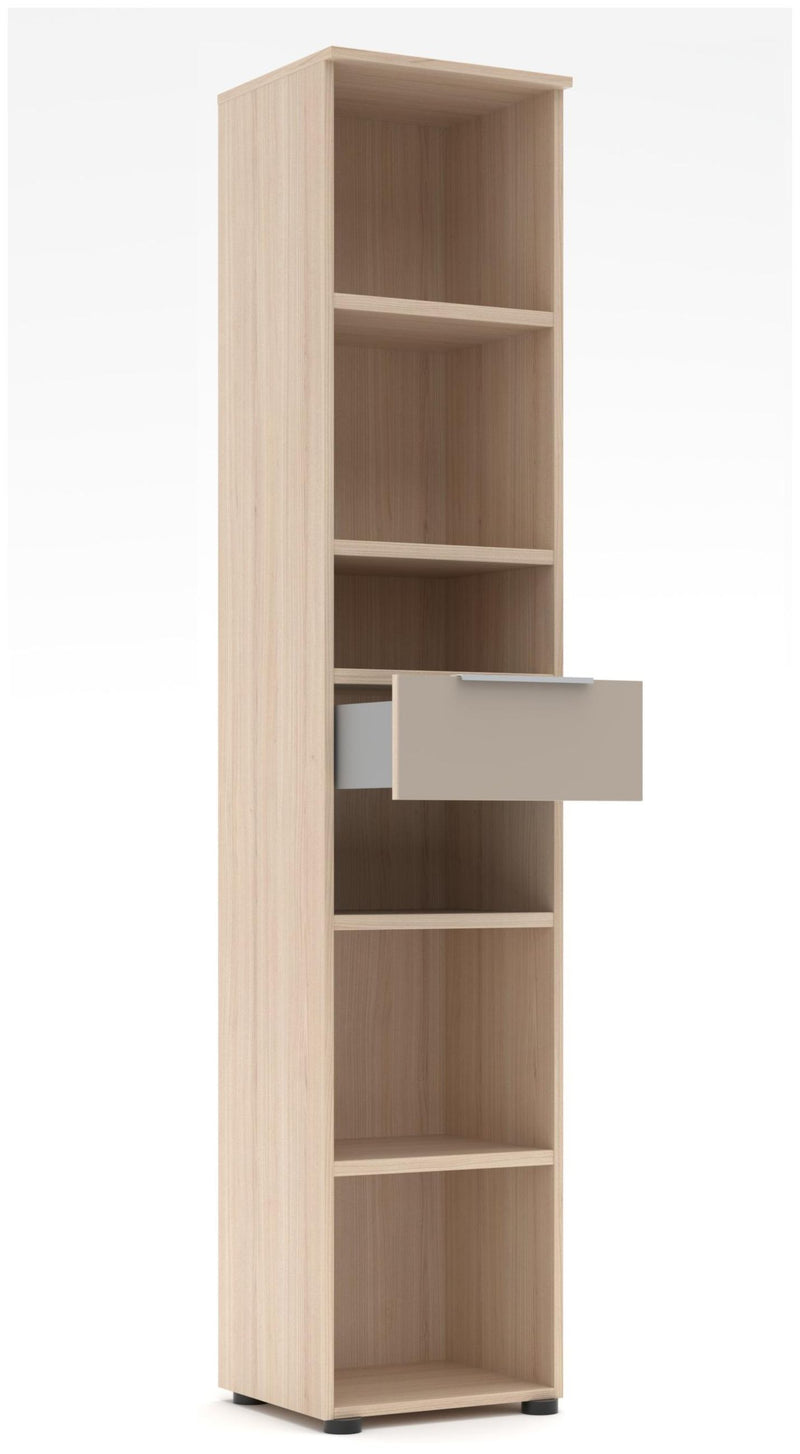 Komplettbüro SANTORIN III Riva Eiche & Glas Cashmere 10-teilig