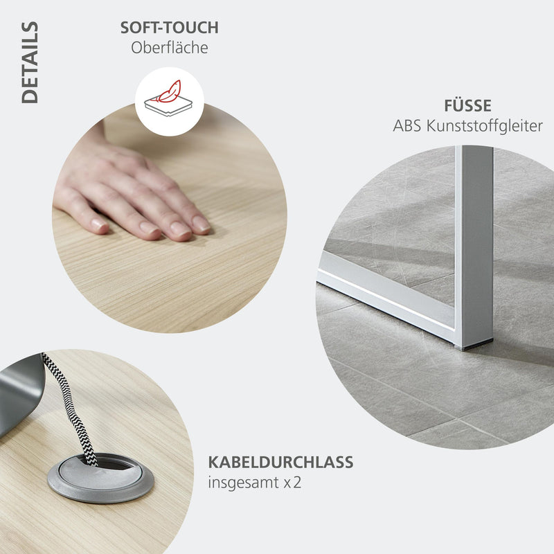 Komplettbüro SANTORIN III Riva Eiche & Glas Cashmere 10-teilig