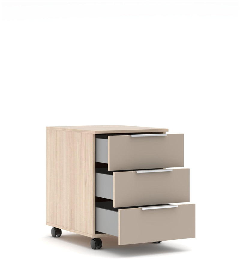 Komplettbüro SANTORIN IV Riva Eiche & Glas Cashmere 10-teilig