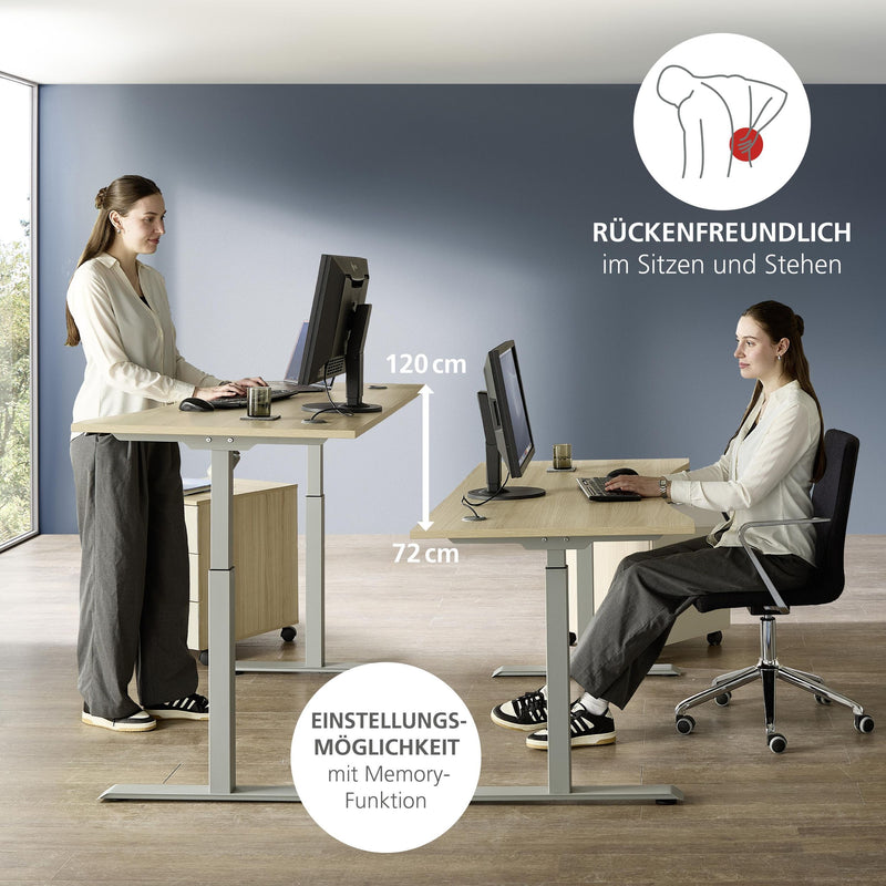 Komplettbüro SANTORIN IV Riva Eiche & Glas Cashmere 10-teilig