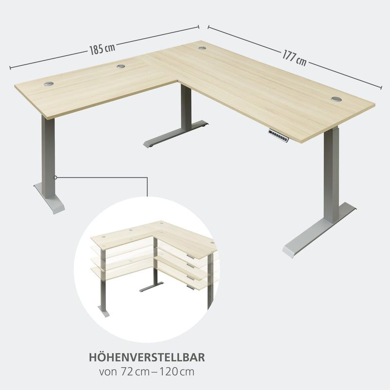 Komplettbüro Büro-Set SANTORIN VIII Riva Eiche & Glas Cashmere 7-teilig