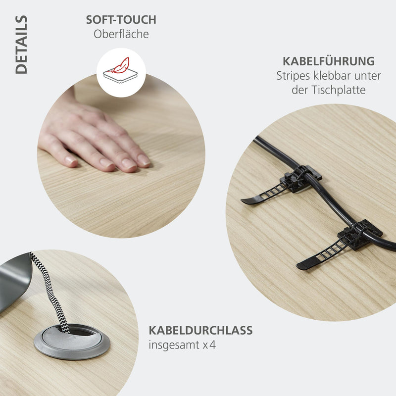 Komplettbüro Büro-Set SANTORIN VIII Riva Eiche & Glas Cashmere 7-teilig