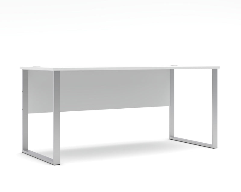 Schreibtisch SANTORIN 170 x 73 cm Weiß/Silber mit Kabeldurchlässen