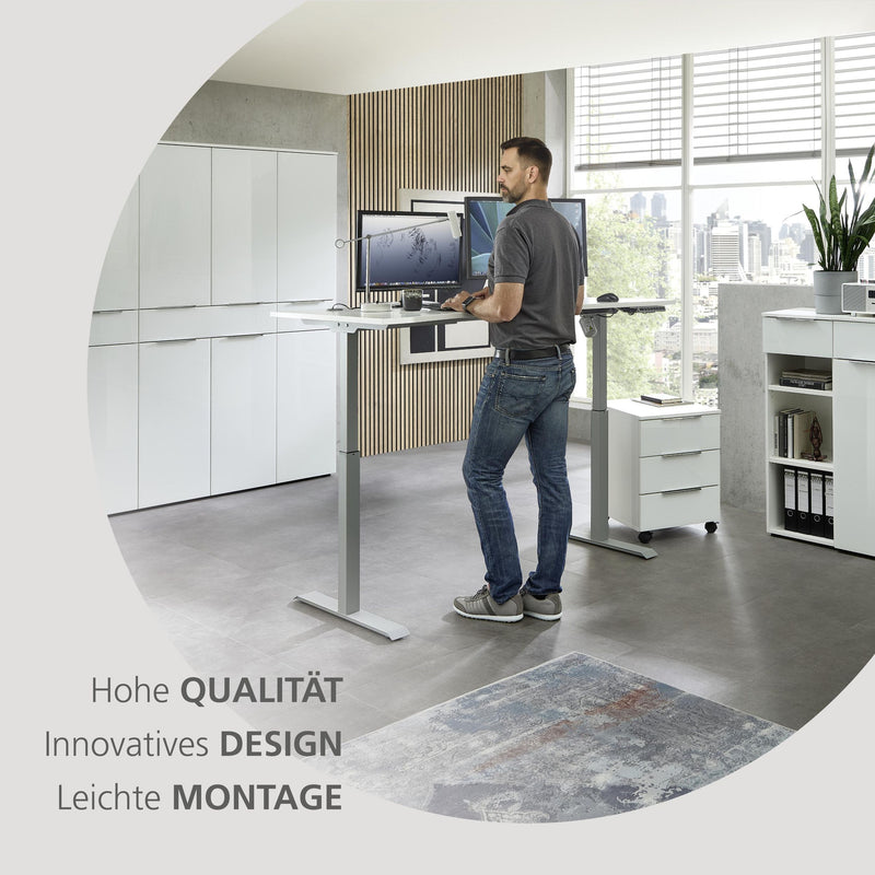 Büroregal SANTORIN Weiß & weißes Glas – schmal 40x110 cm