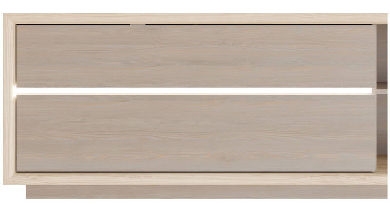 TV Kommode FICAR Lowboard 2 Schubladen Riva Eiche / Imbiah Pine, Forte