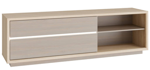 TV Kommode FICAR Lowboard mit zwei Schubladen links und zwei offenen Fächern rechts in Gesamtansicht.