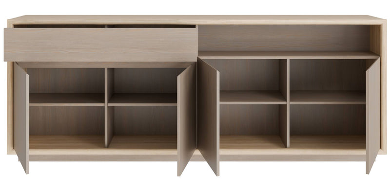 Sideboard Kommode FICAR mit LED Dekor: Riva Eiche / Imbiah Pine, Forte