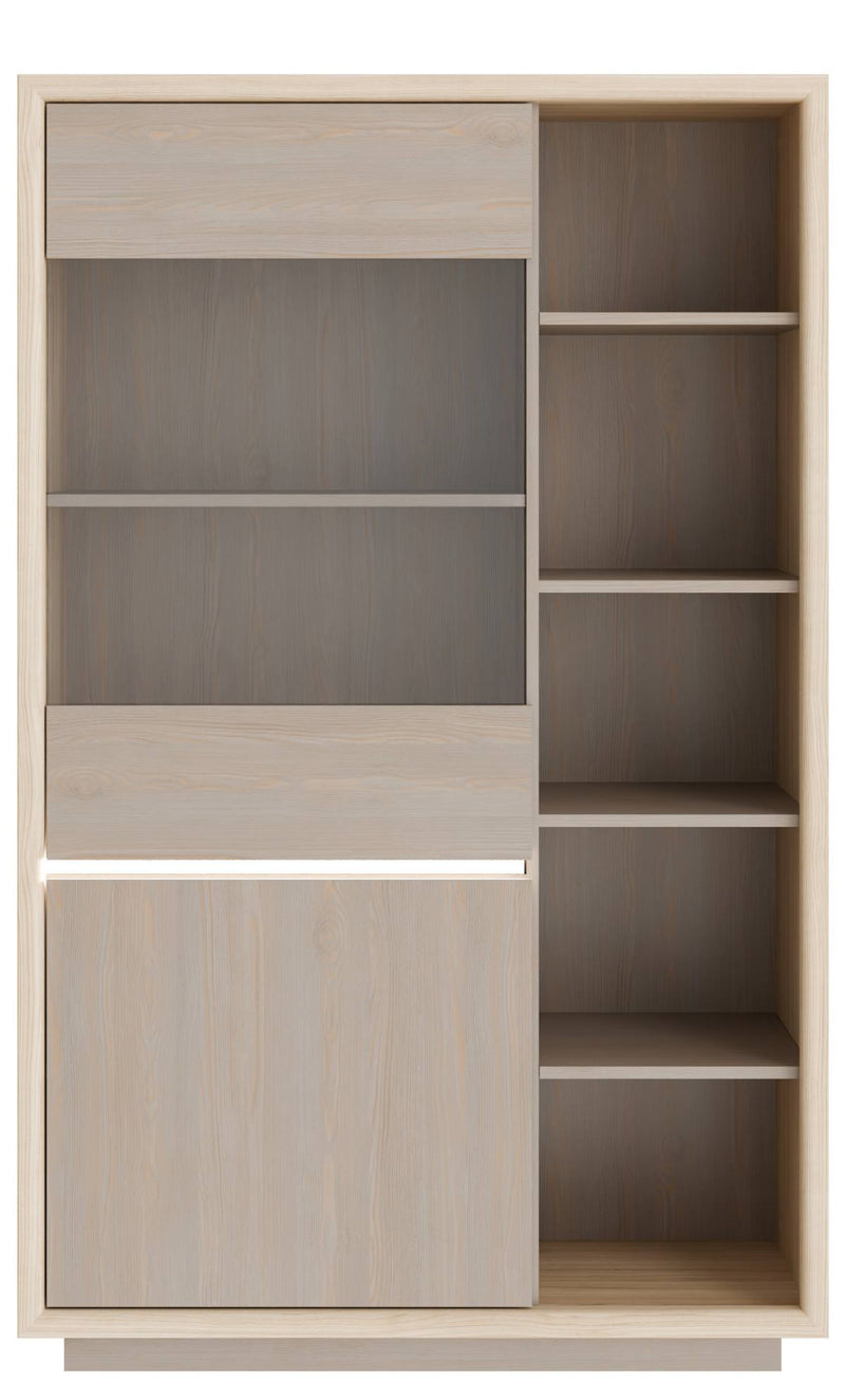 Highboard Vitrine FICAR 2-trg. Dekor: Riva Eiche / Imbiah Pine, Forte