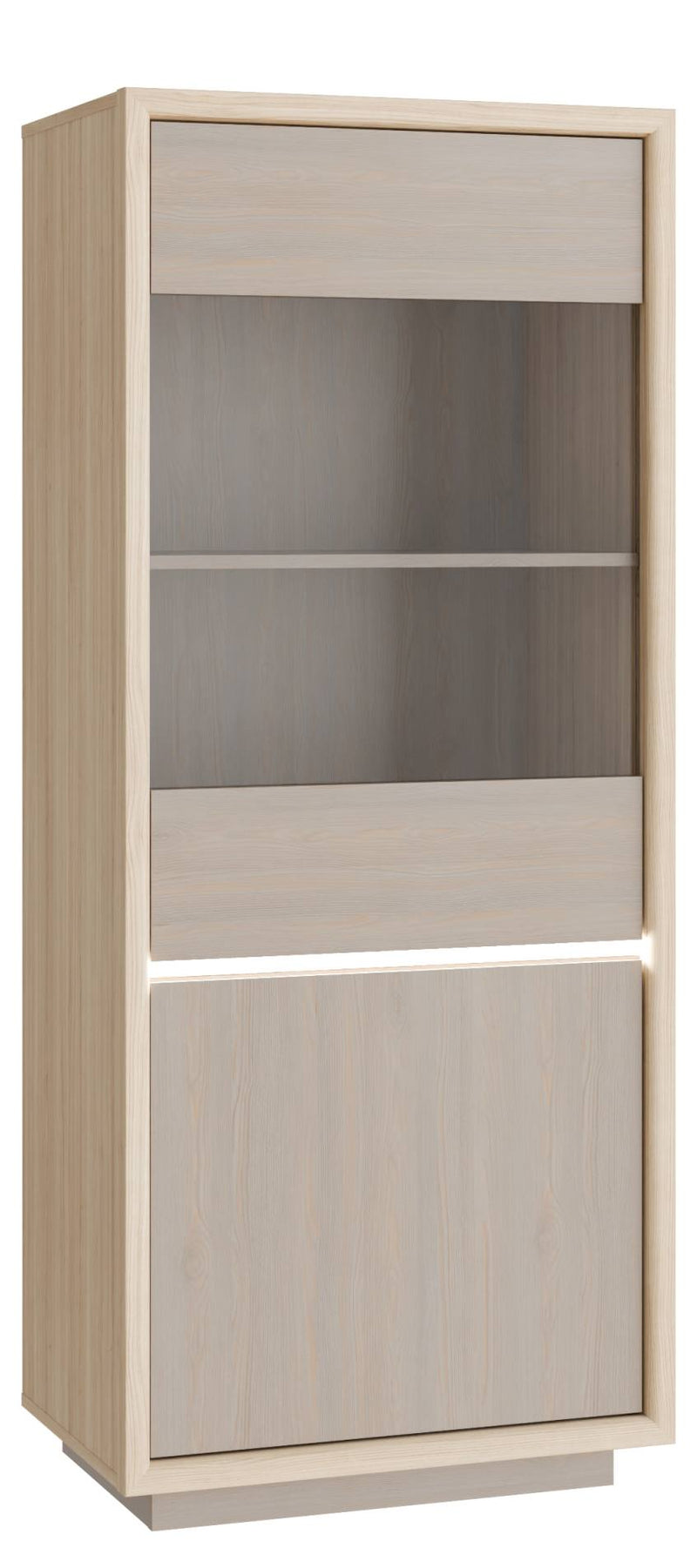 Vitrine FICAR Highboard schmal 2-trg. Dekor: Riva Eiche / Imbiah Pine