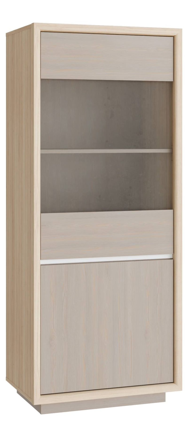 Vitrine FICAR Highboard schmal 2-trg. Dekor: Riva Eiche / Imbiah Pine