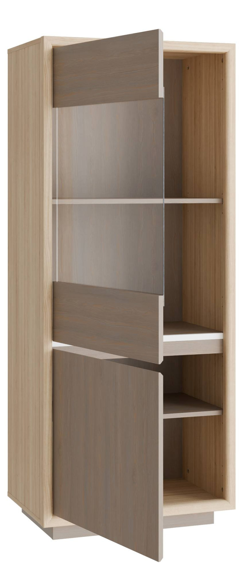 Vitrine FICAR Highboard schmal 2-trg. Dekor: Riva Eiche / Imbiah Pine