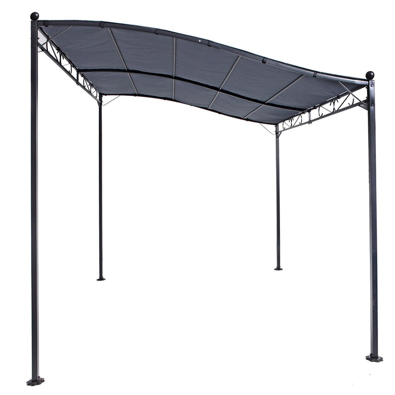 LEX Anbaupavillon 2,5x3 m Pergola wasserdicht & UV-Schutz grau