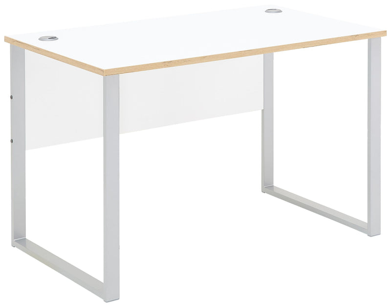 Schreibtisch MEMPHIS Weiß - Metallgestell silber matt 120 x 73 cm