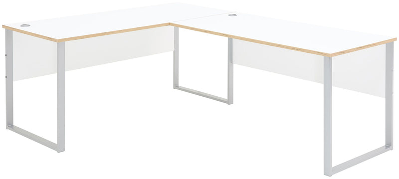 Winkel-Schreibtisch MEMPHIS Weiß - Metallgestell 229 x 170 cm
