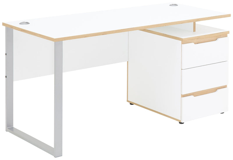 Schreibtisch MEMPHIS 150 x 73 cm mit Container Weiß