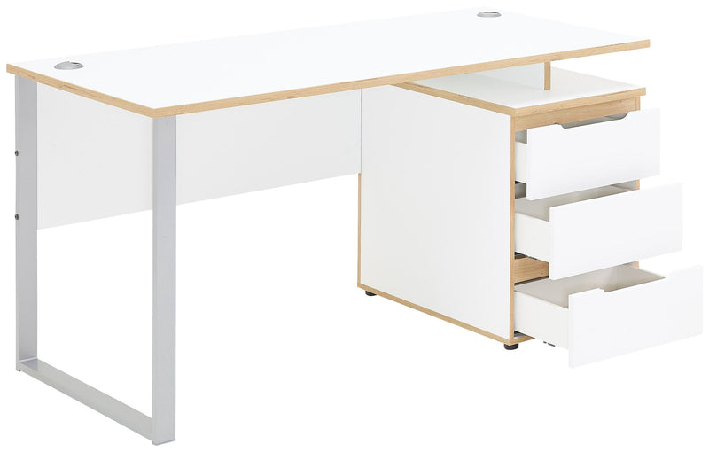 Schreibtisch MEMPHIS 150 x 73 cm mit Container Weiß