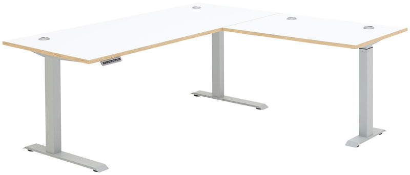 Höhenverstellbarer Eckschreibtisch MEMPHIS Weiß 185 x 177 cm